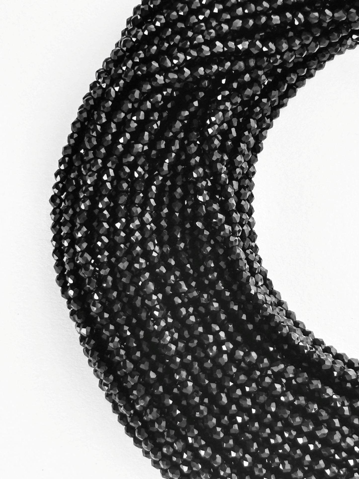 Black Faceted Hydro Beads - Vibrant Gemstone Strands for Jewelry Making