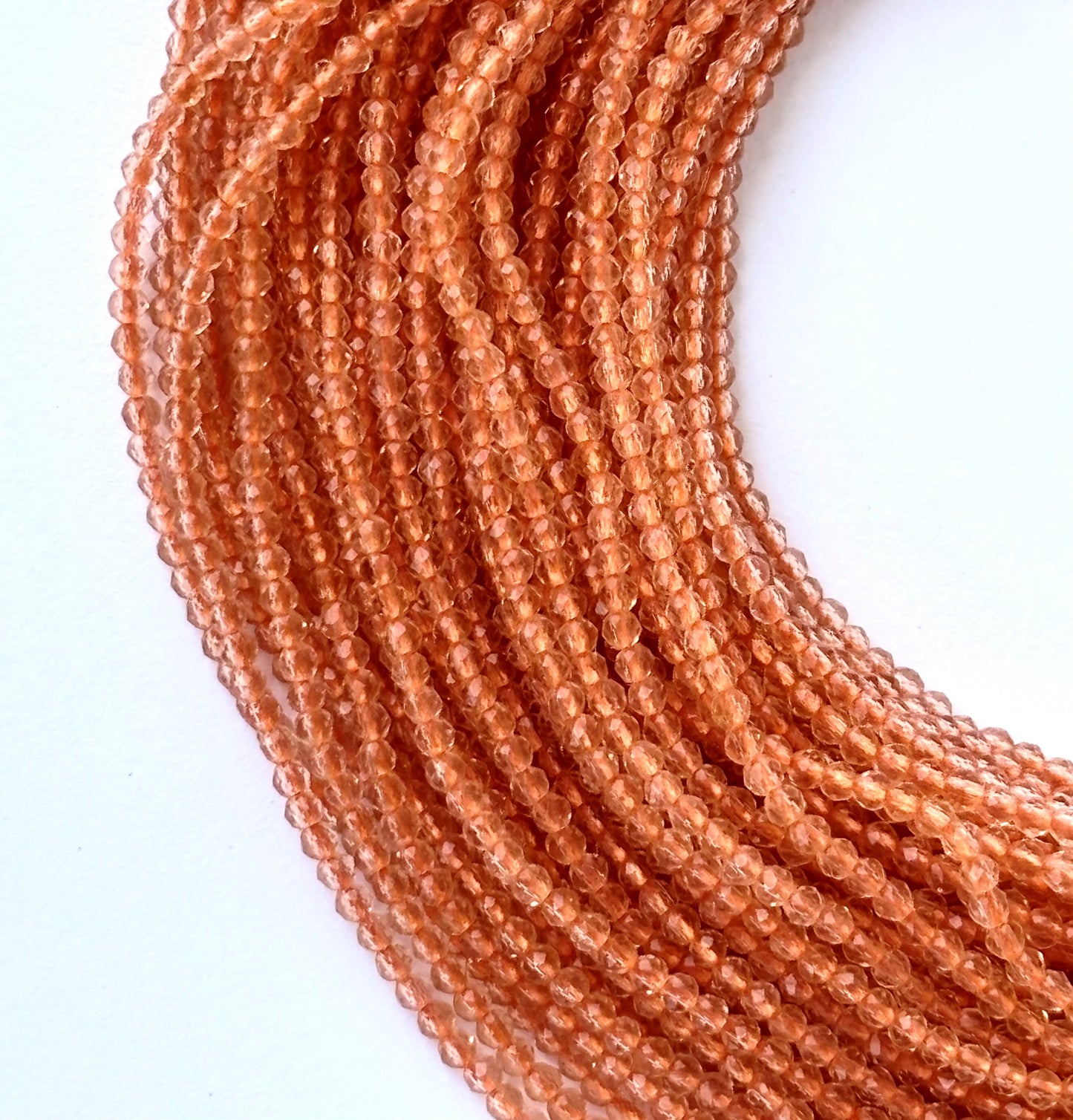 Light Peach Faceted Hydro Beads - Vibrant Gemstone Strands for Jewelry Making