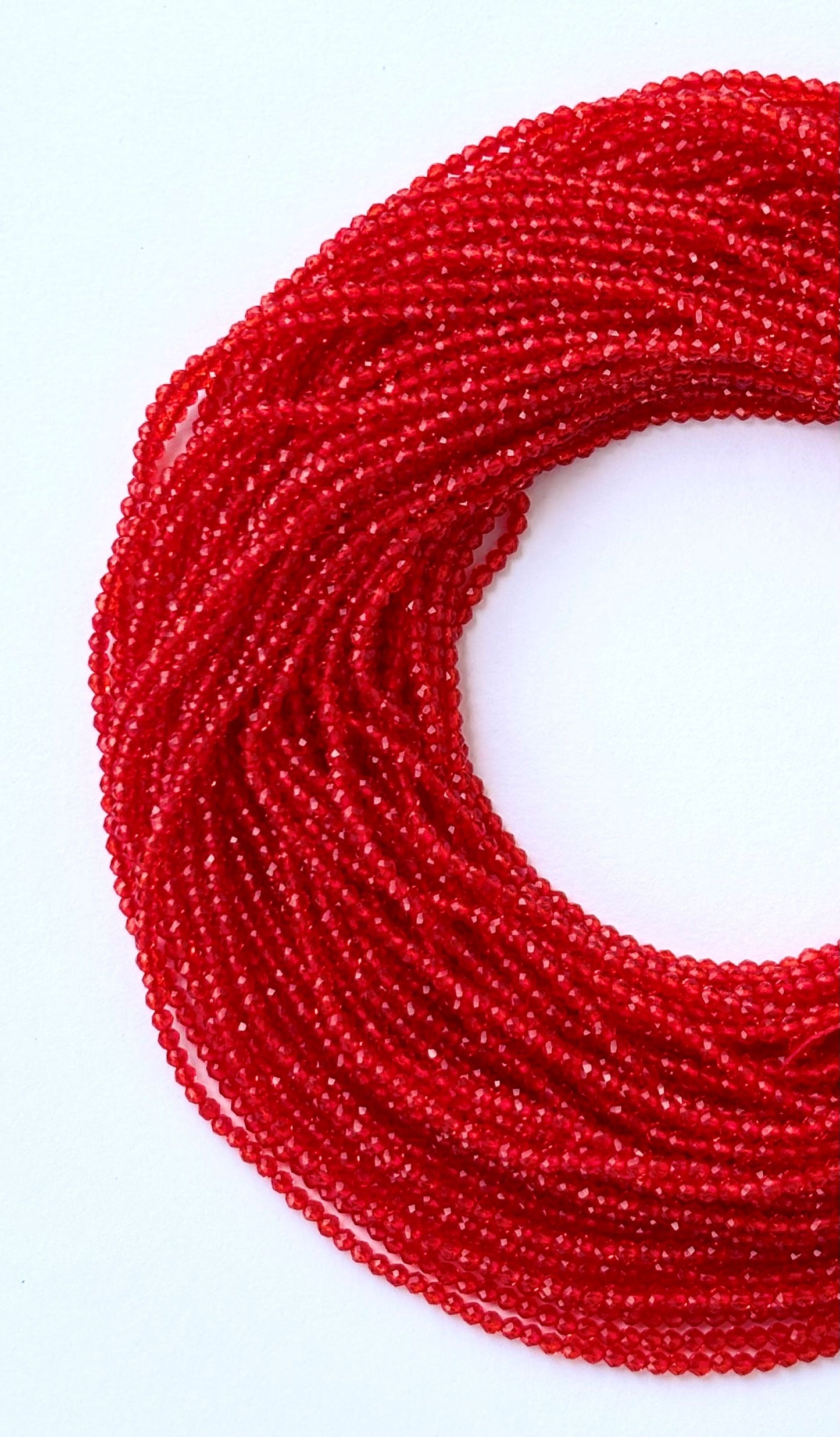 Bright Red Faceted Hydro Beads - Vibrant Gemstone Strands for Jewelry Making