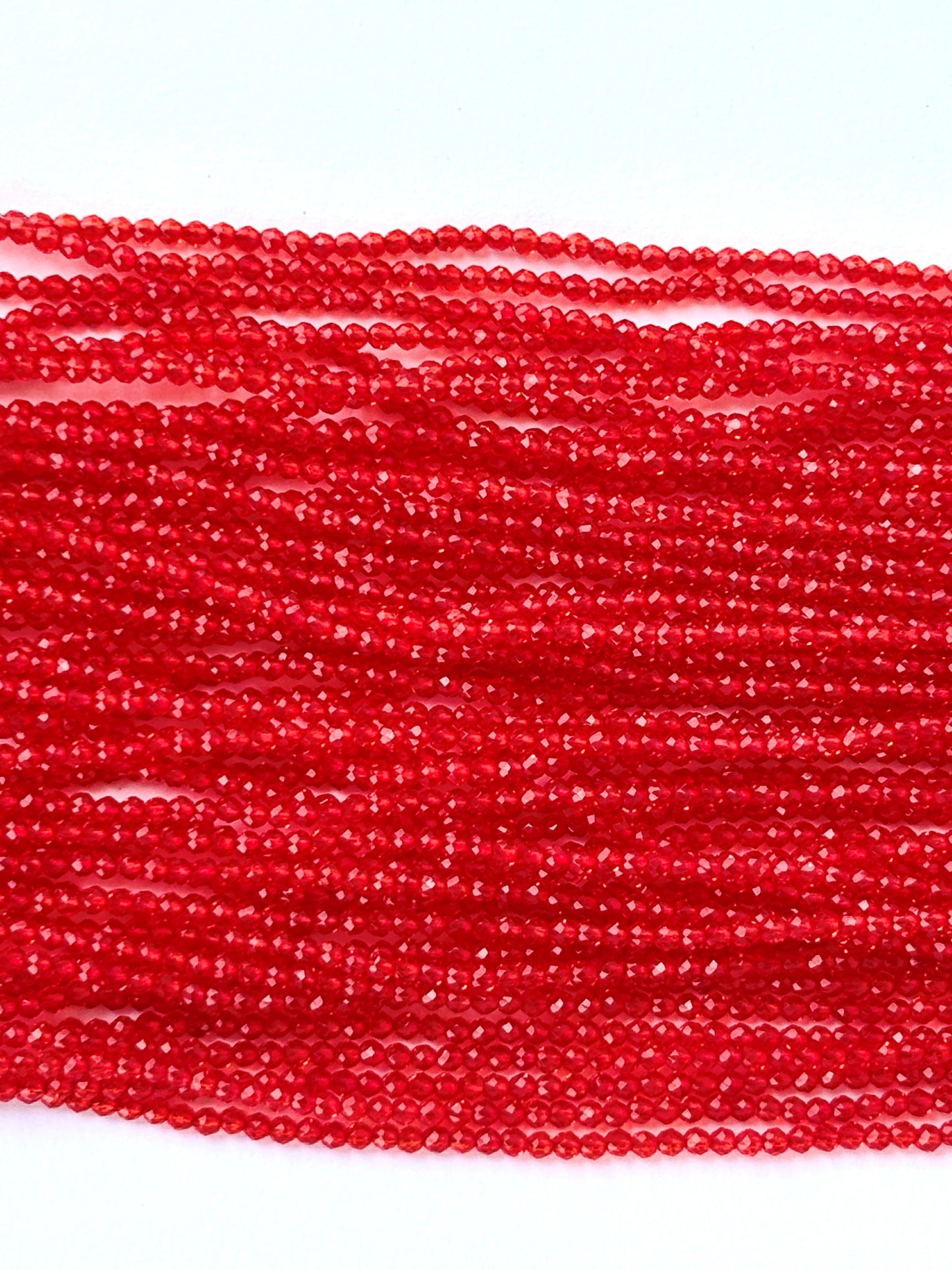 Bright Red Faceted Hydro Beads - Vibrant Gemstone Strands for Jewelry Making