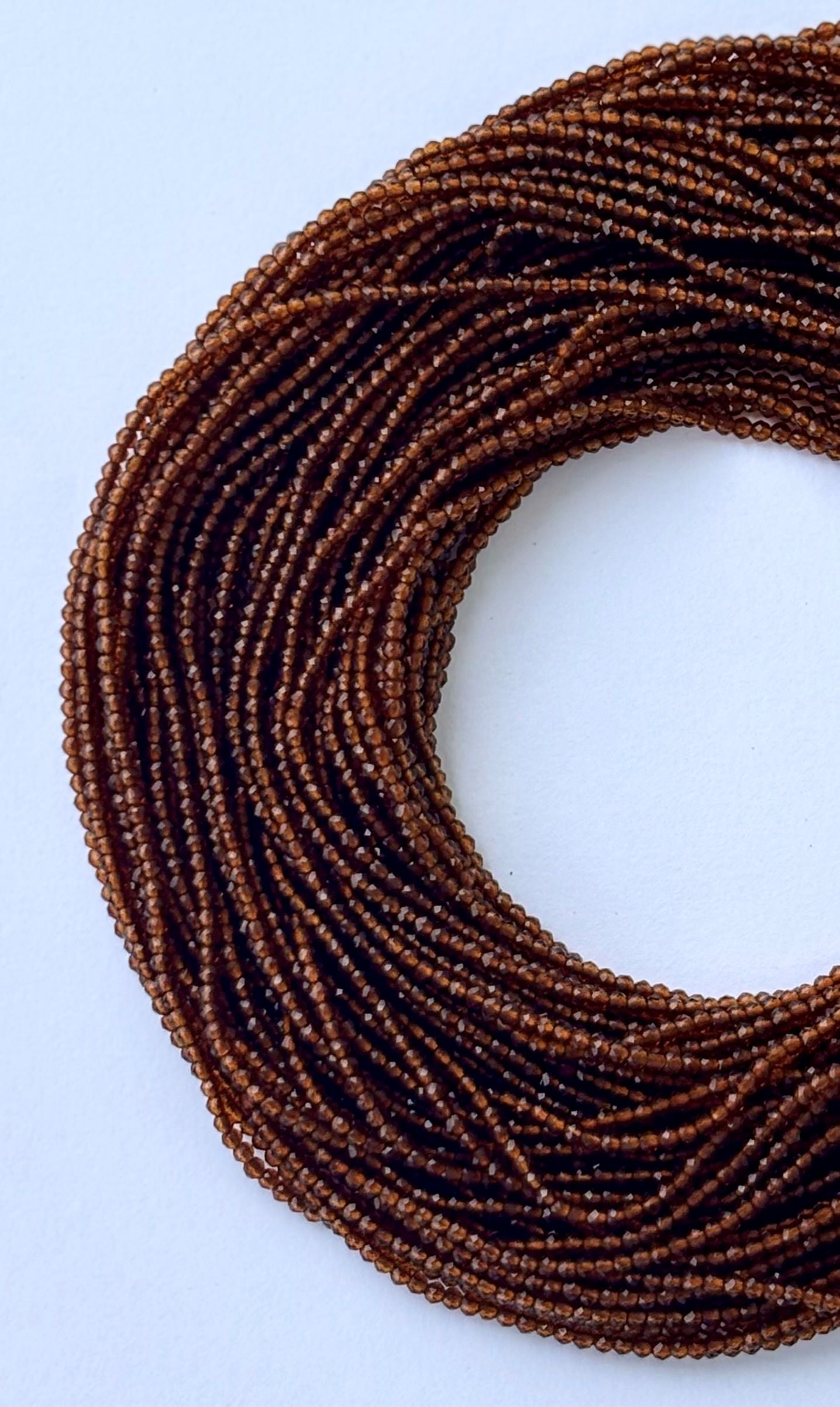 Rich Brown Faceted Hydro Beads - Vibrant Gemstone Strands for Jewelry Making