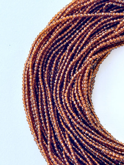 Rich Brown Faceted Hydro Beads - Vibrant Gemstone Strands for Jewelry Making