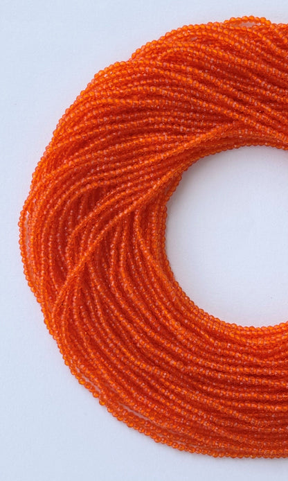 Bright Orange Faceted Hydro Beads - Vibrant Gemstone Strands for Jewelry Making