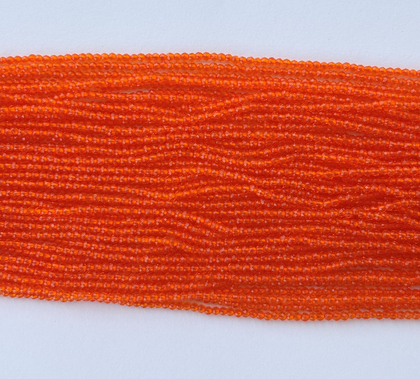 Bright Orange Faceted Hydro Beads - Vibrant Gemstone Strands for Jewelry Making