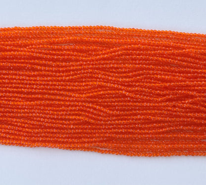 Bright Orange Faceted Hydro Beads - Vibrant Gemstone Strands for Jewelry Making