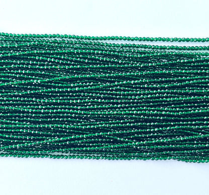 Emerald Green Faceted Hydro Beads - Vibrant Gemstone Strands for Jewelry Making