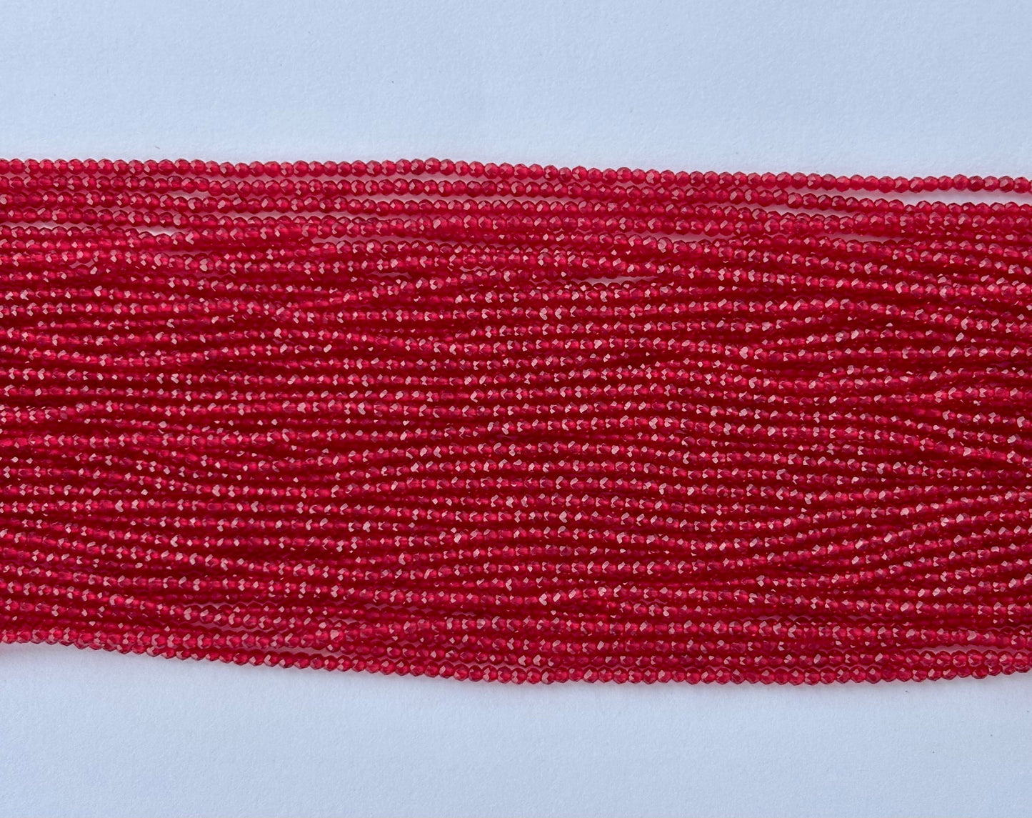 Deep Red Faceted Hydro Beads - Vibrant Gemstone Strands for Jewelry Making