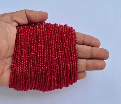Deep Red Faceted Hydro Beads - Vibrant Gemstone Strands for Jewelry Making
