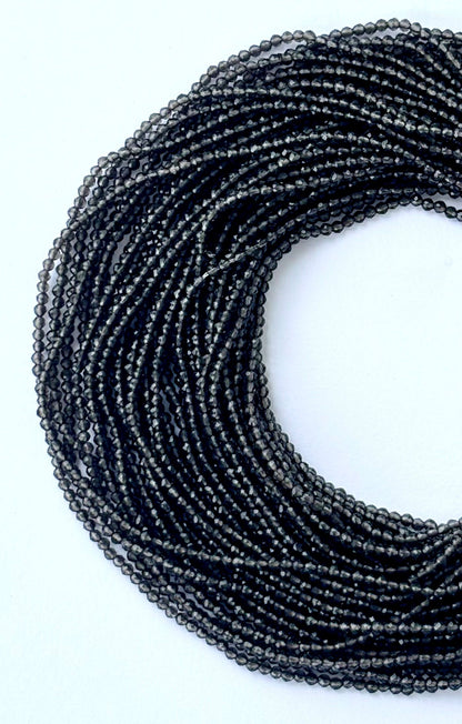 Smoky Grey Faceted Hydro Beads - Vibrant Gemstone Strands for Jewelry Making