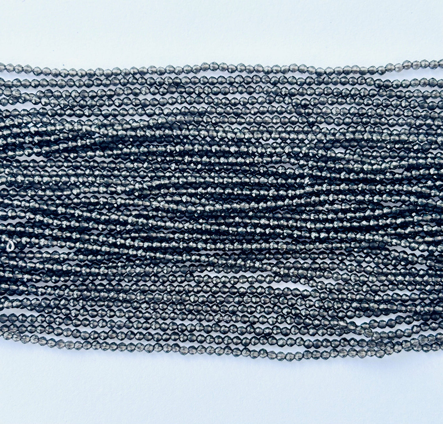 Smoky Grey Faceted Hydro Beads - Vibrant Gemstone Strands for Jewelry Making