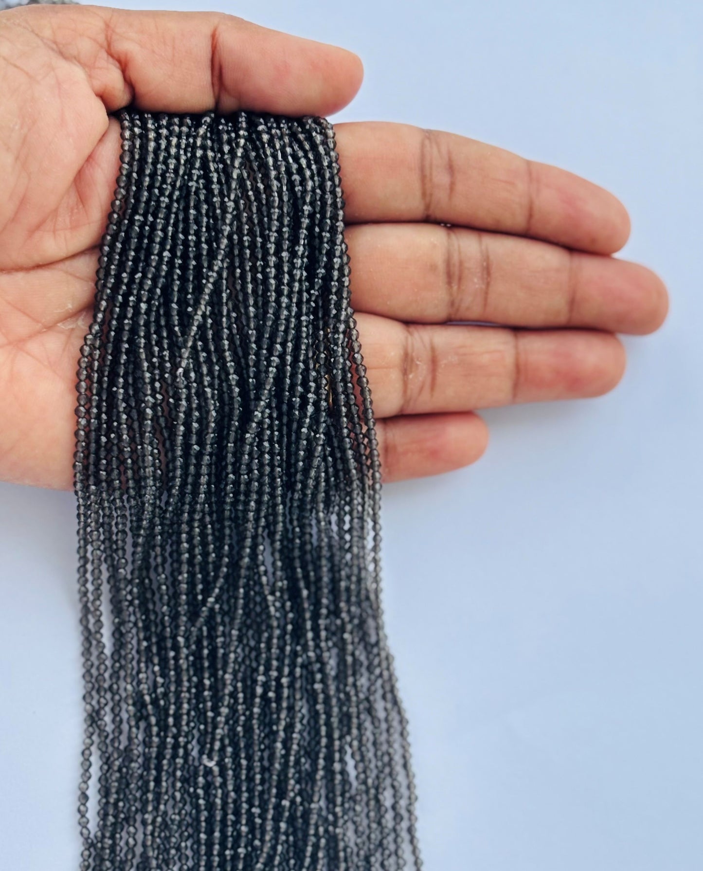 Smoky Grey Faceted Hydro Beads - Vibrant Gemstone Strands for Jewelry Making