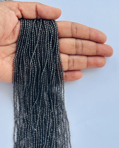 Smoky Grey Faceted Hydro Beads - Vibrant Gemstone Strands for Jewelry Making