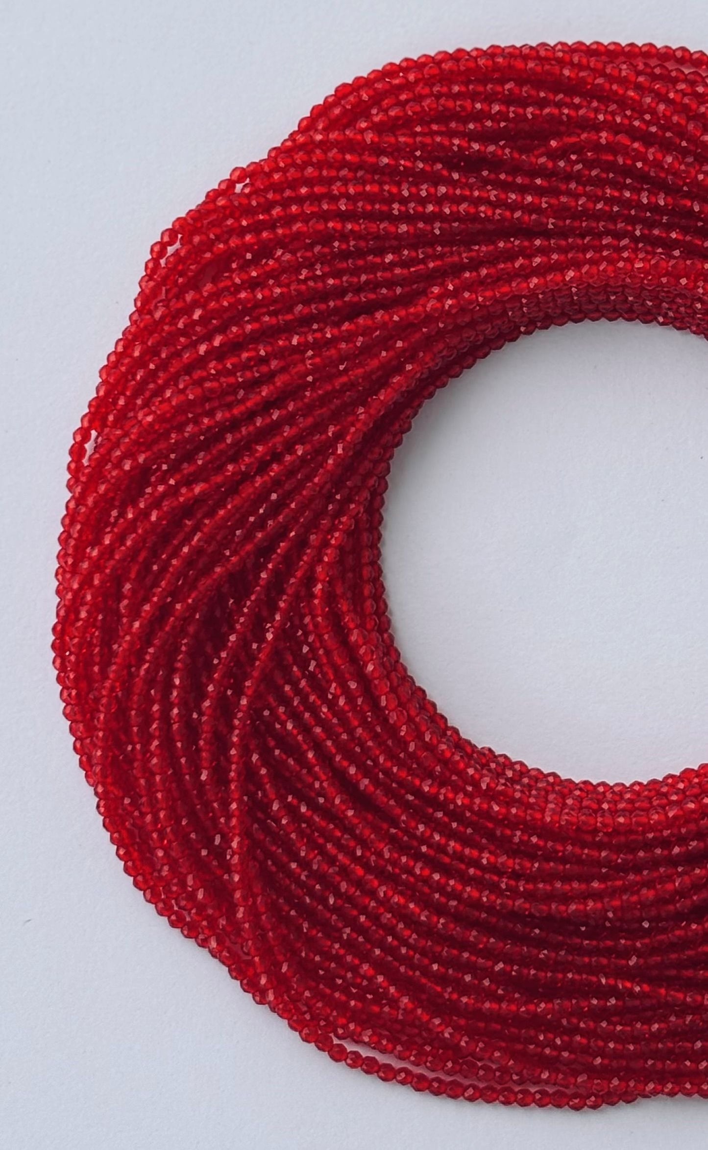 Vivid Red Faceted Hydro Beads - Vibrant Gemstone Strands for Jewelry Making