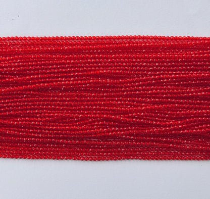 Vivid Red Faceted Hydro Beads - Vibrant Gemstone Strands for Jewelry Making