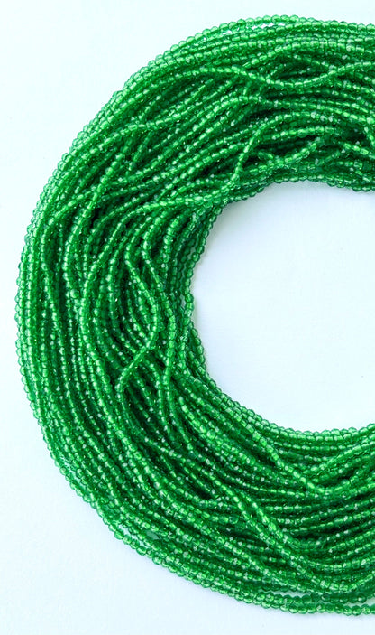 Bright Green Faceted Hydro Beads - Vibrant Gemstone Strands for Jewelry Making