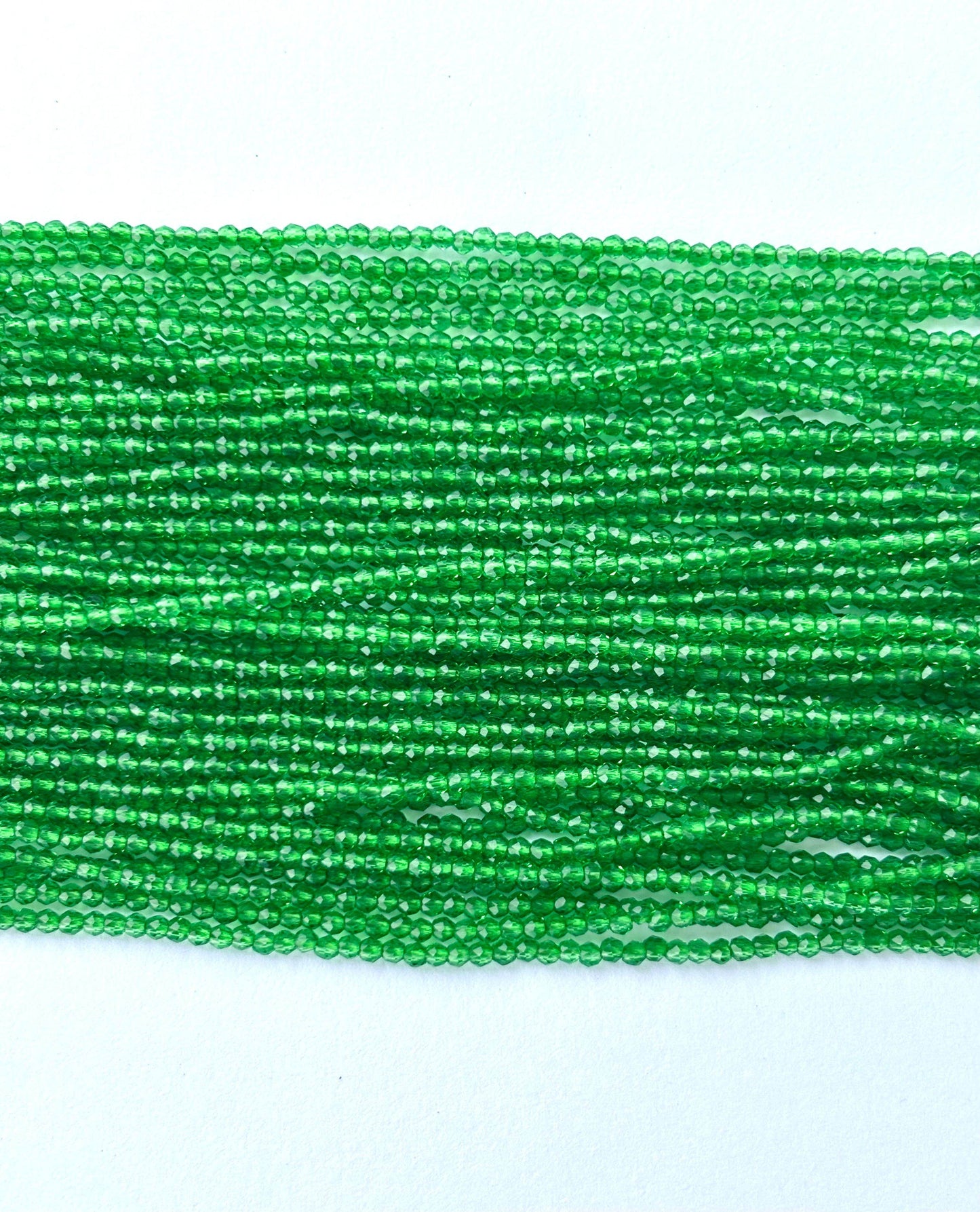 Bright Green Faceted Hydro Beads - Vibrant Gemstone Strands for Jewelry Making