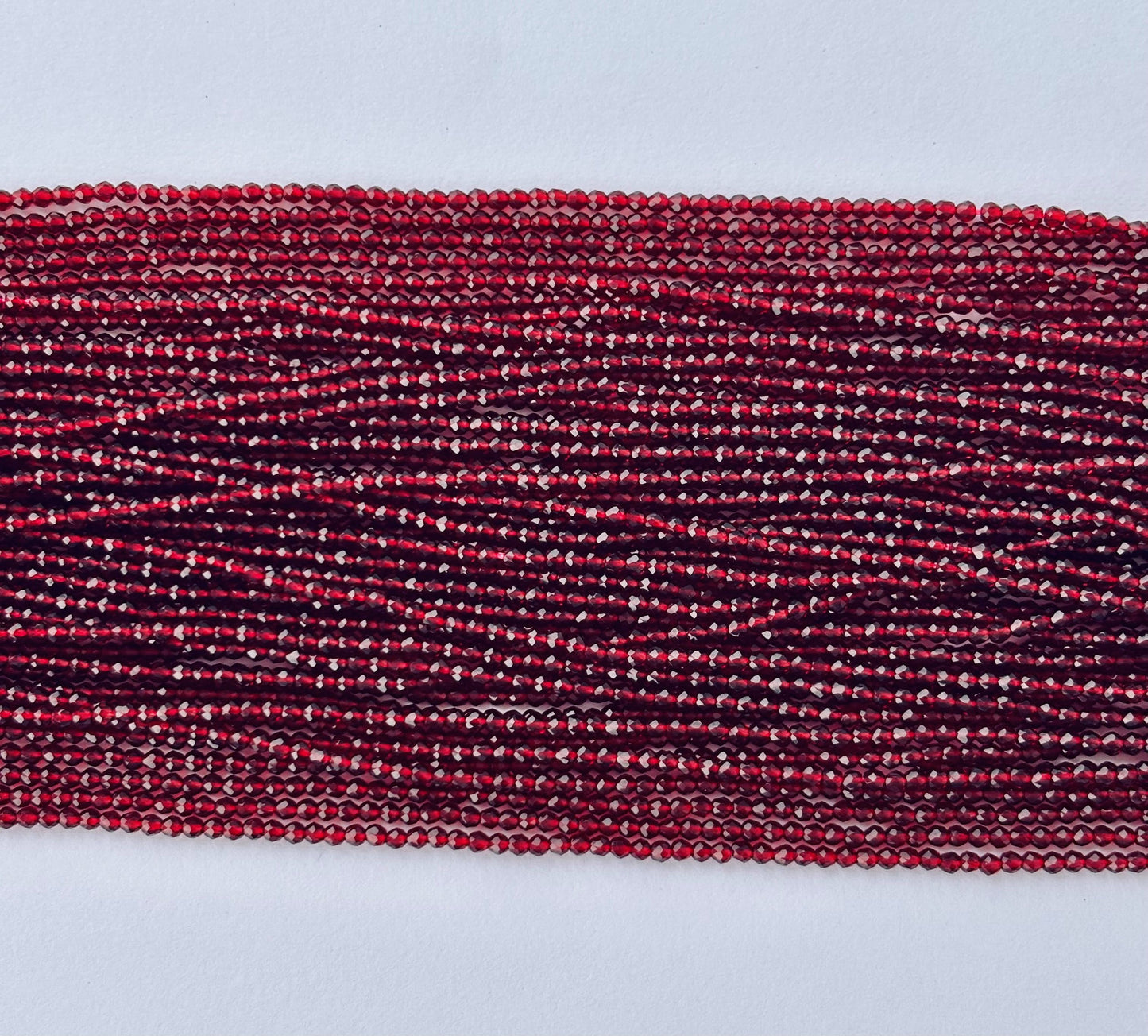 Ruby Red Faceted Hydro Beads - Vibrant Gemstone Strands for Jewelry Making
