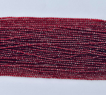 Ruby Red Faceted Hydro Beads - Vibrant Gemstone Strands for Jewelry Making