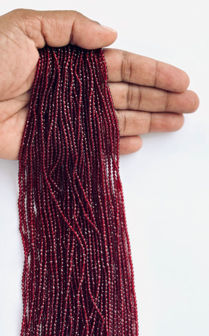 Ruby Red Faceted Hydro Beads - Vibrant Gemstone Strands for Jewelry Making