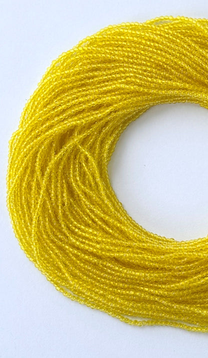 Bright Yellow Faceted Hydro Beads - Vibrant Gemstone Strands for Jewelry Making