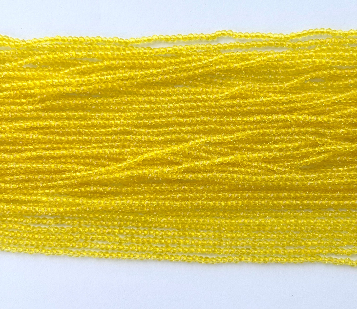 Bright Yellow Faceted Hydro Beads - Vibrant Gemstone Strands for Jewelry Making