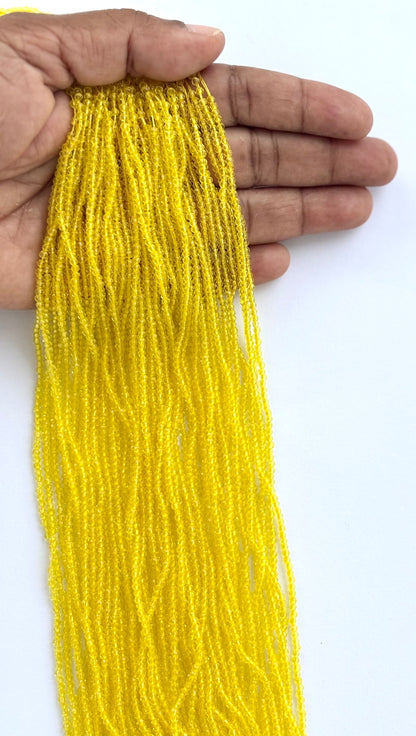Bright Yellow Faceted Hydro Beads - Vibrant Gemstone Strands for Jewelry Making