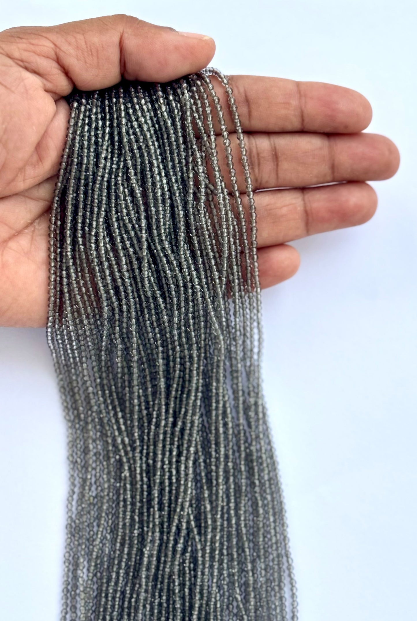 Gunmetal Grey Faceted Hydro Beads - Vibrant Gemstone Strands for Jewelry Making