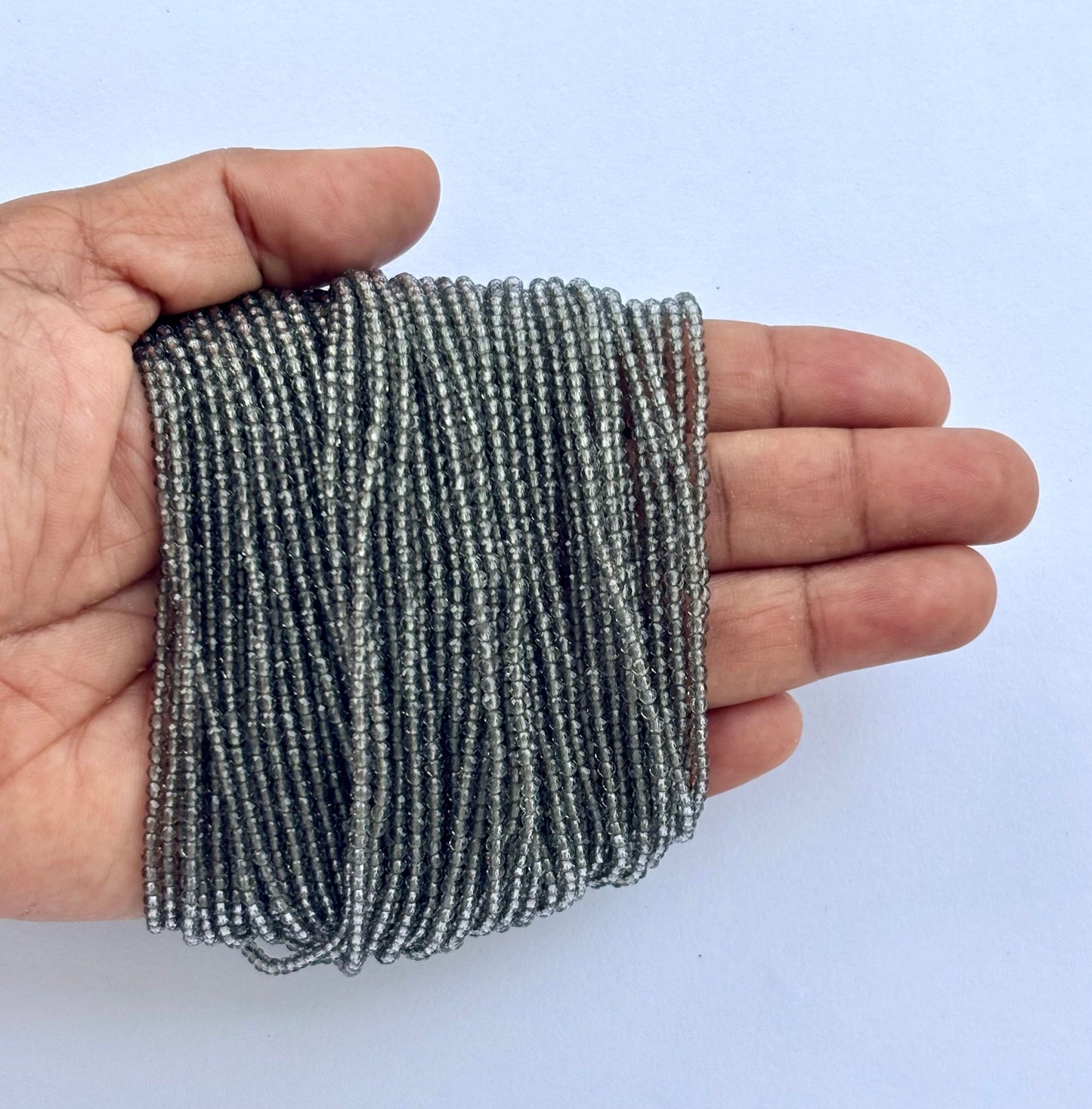 Gunmetal Grey Faceted Hydro Beads - Vibrant Gemstone Strands for Jewelry Making