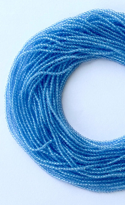 Sky Blue Faceted Hydro Beads - Vibrant Gemstone Strands for Jewelry Making