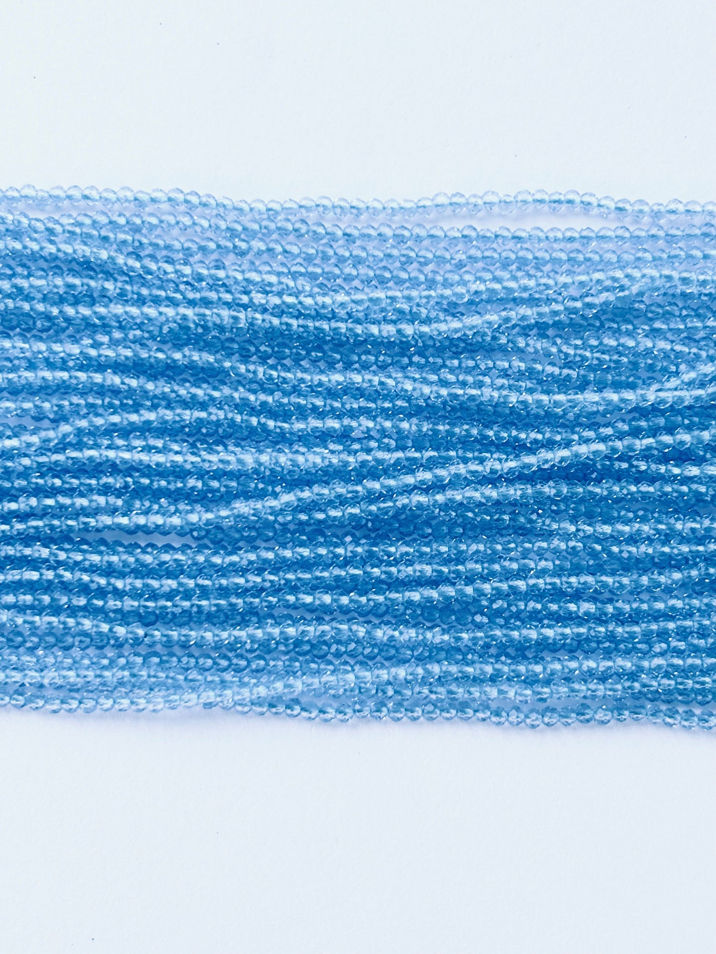 Sky Blue Faceted Hydro Beads - Vibrant Gemstone Strands for Jewelry Making