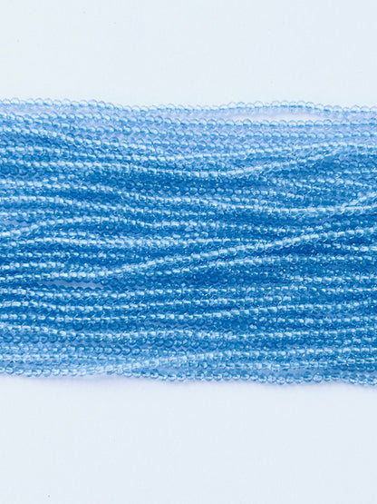 Sky Blue Faceted Hydro Beads - Vibrant Gemstone Strands for Jewelry Making