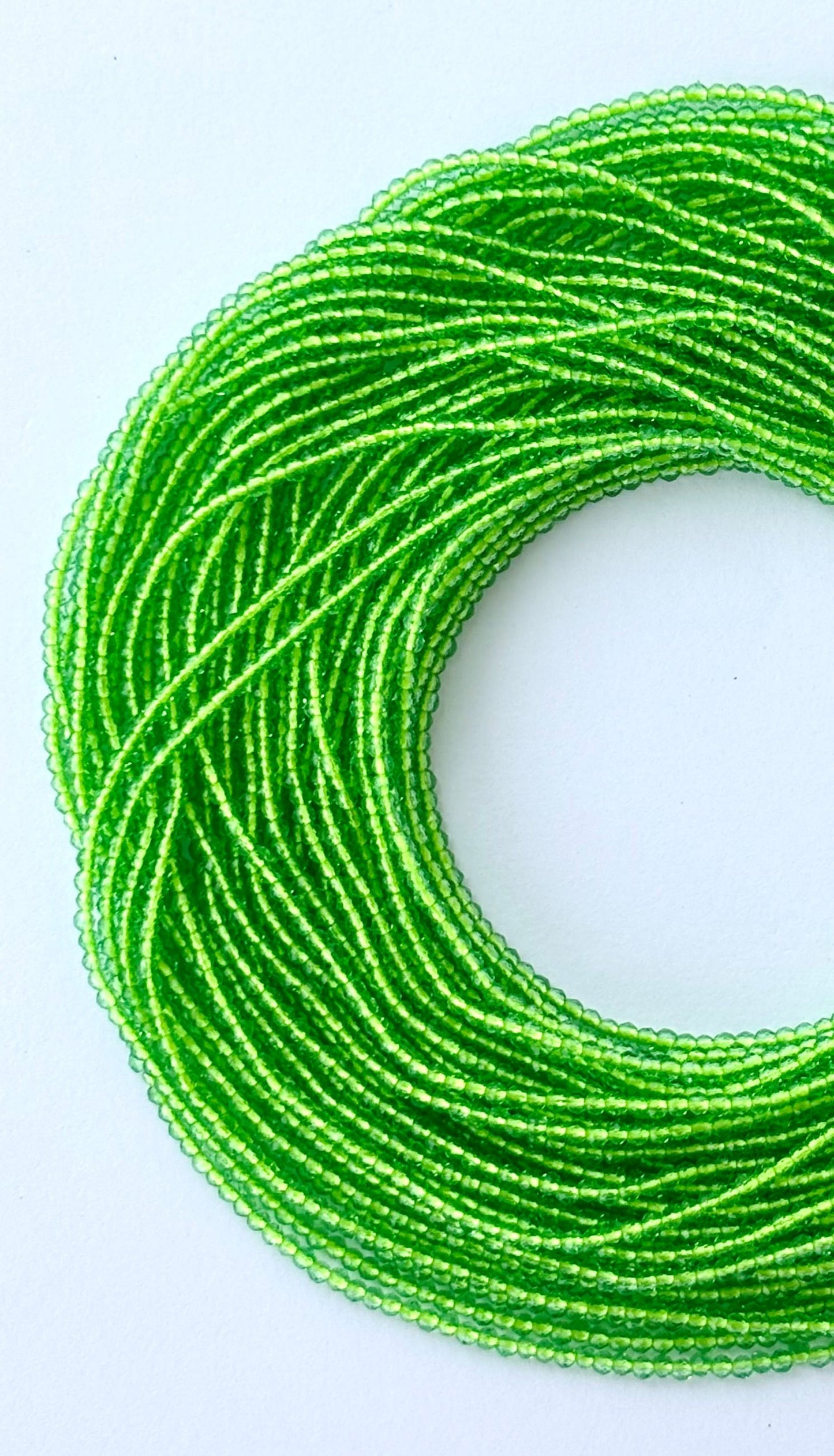Lime Green Faceted Hydro Beads - Vibrant Gemstone Strands for Jewelry Making