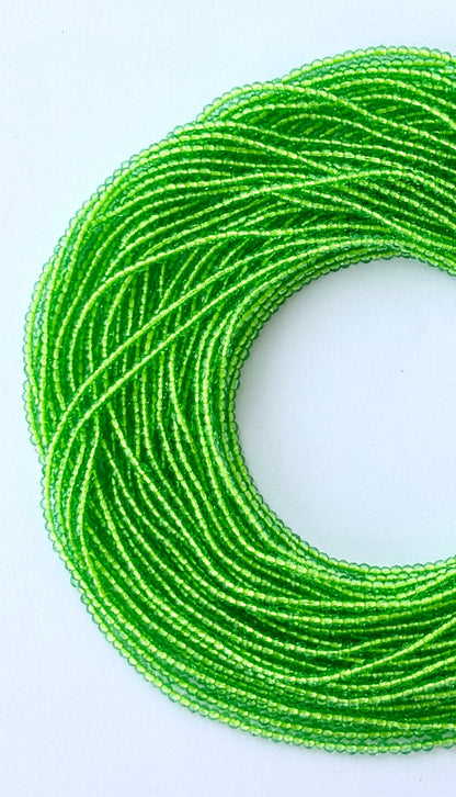 Lime Green Faceted Hydro Beads - Vibrant Gemstone Strands for Jewelry Making