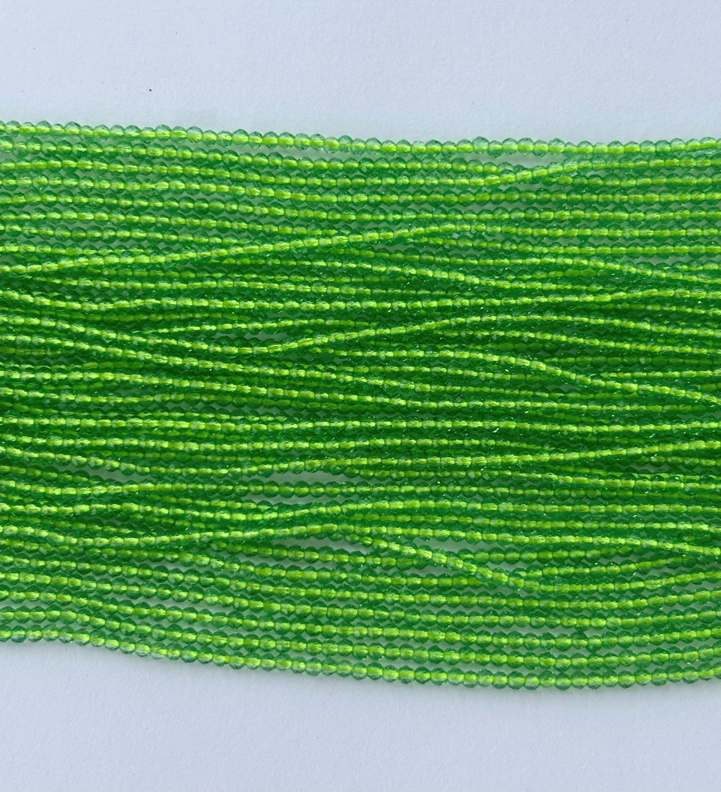 Lime Green Faceted Hydro Beads - Vibrant Gemstone Strands for Jewelry Making