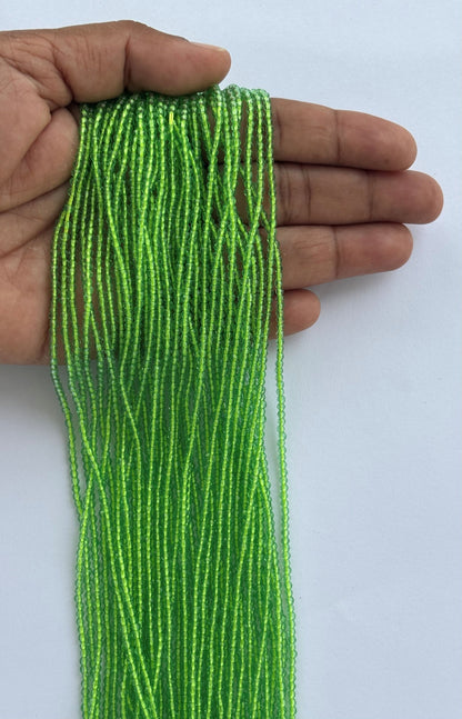 Lime Green Faceted Hydro Beads - Vibrant Gemstone Strands for Jewelry Making