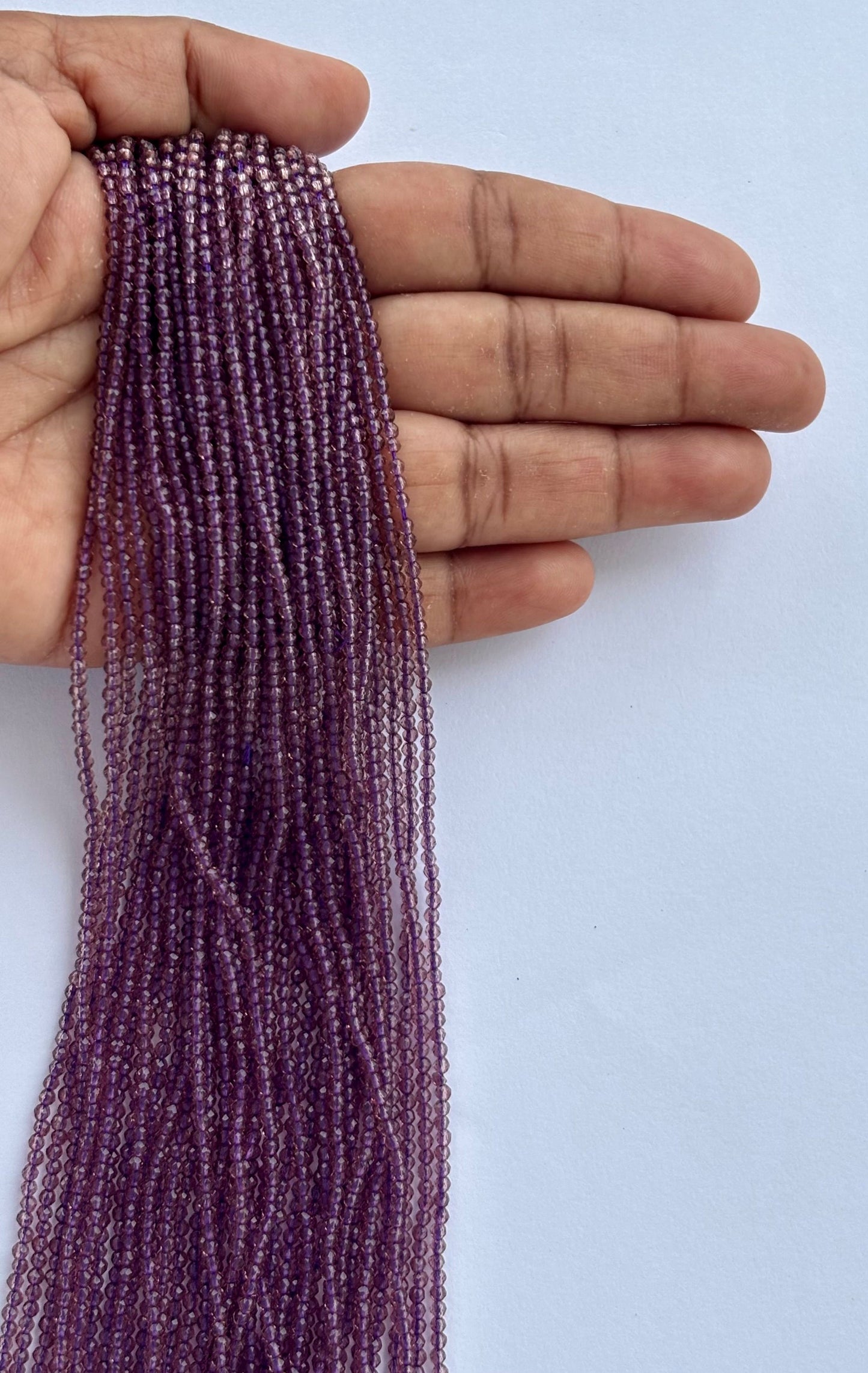 Amethyst Purple Faceted Hydro Beads - Vibrant Gemstone Strands for Jewelry Making