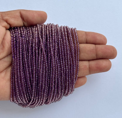 Amethyst Purple Faceted Hydro Beads - Vibrant Gemstone Strands for Jewelry Making