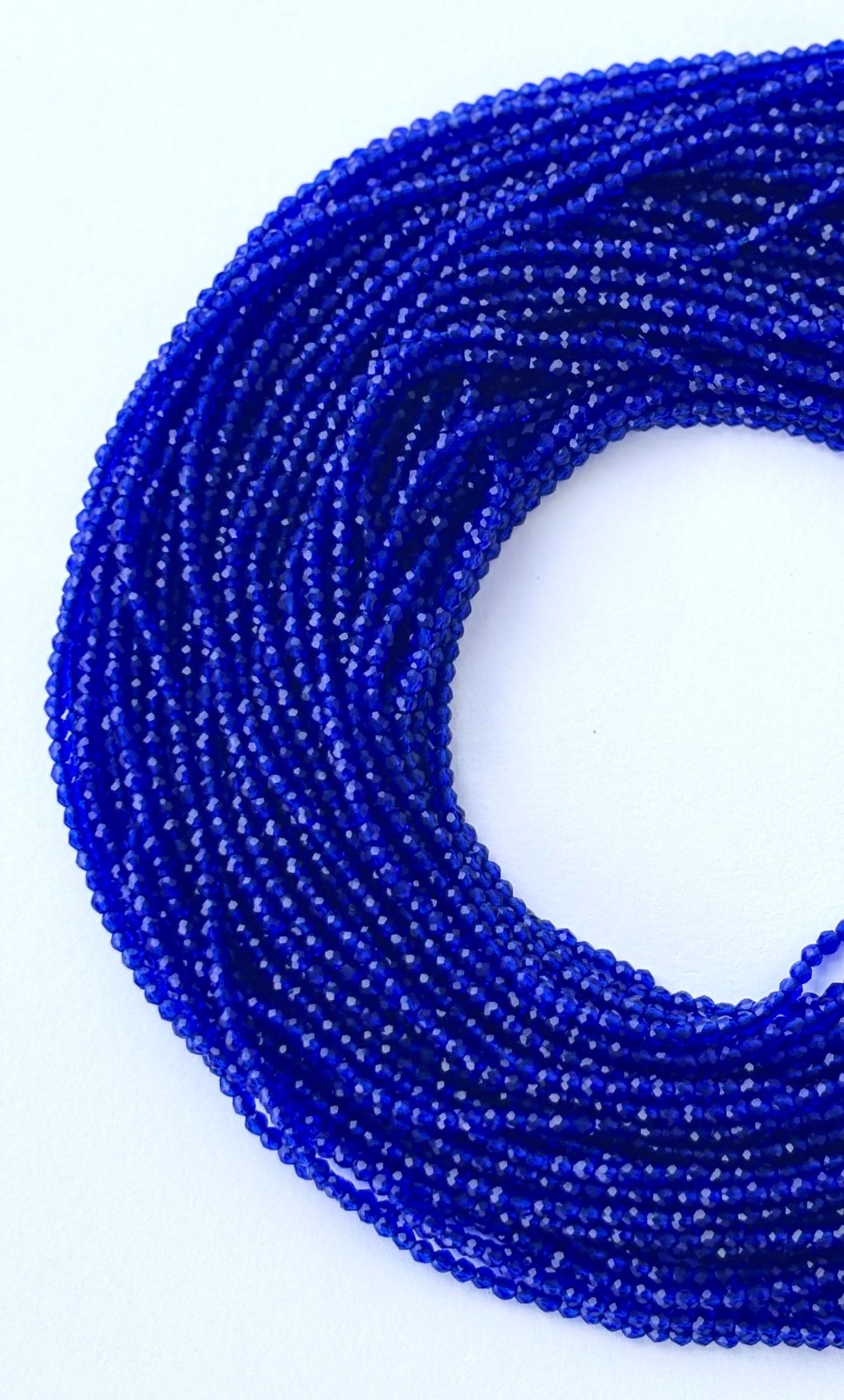 Royal Blue Faceted Hydro Beads - Vibrant Gemstone Strands for Jewelry Making
