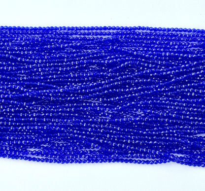 Royal Blue Faceted Hydro Beads - Vibrant Gemstone Strands for Jewelry Making