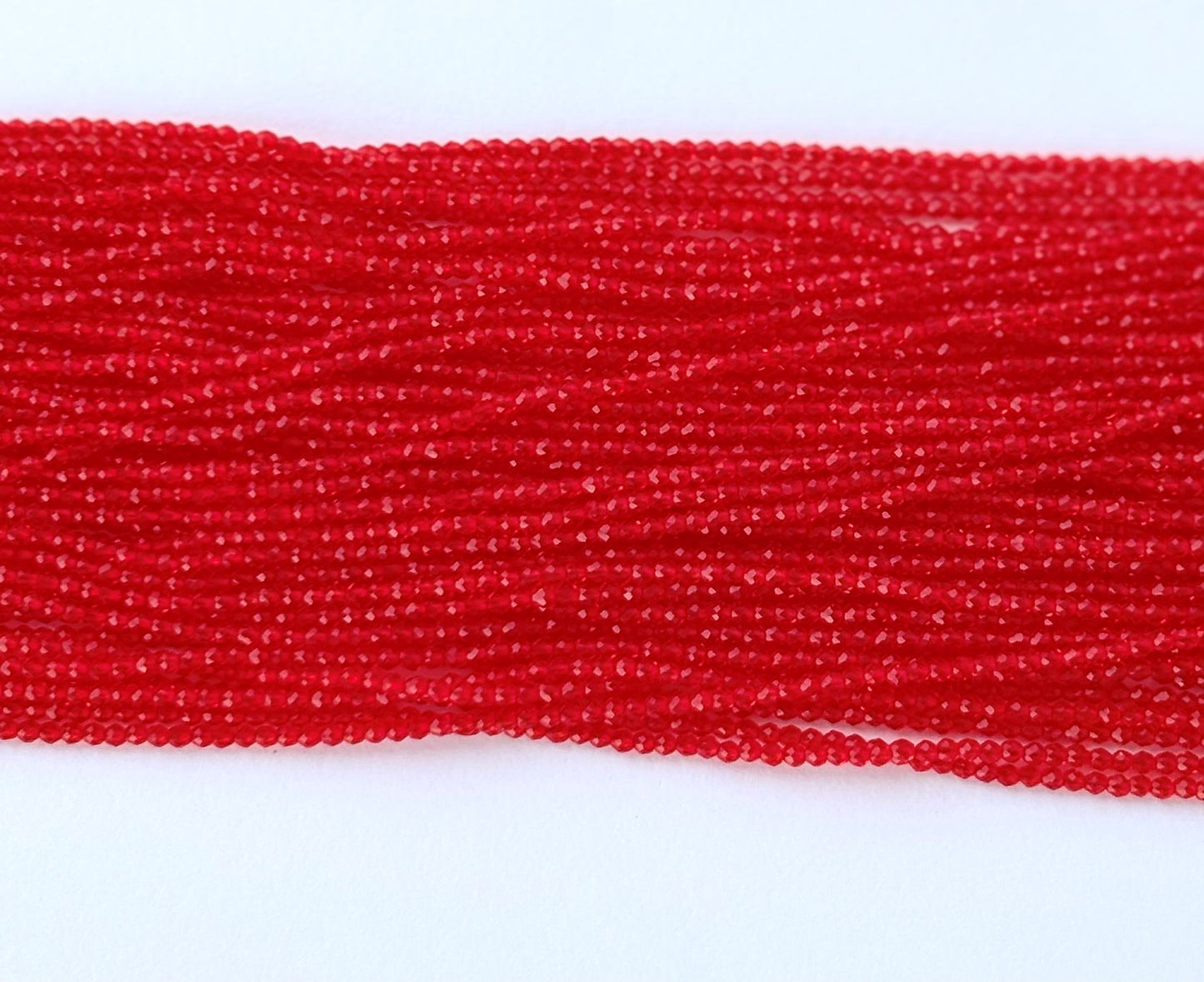 Cherry Red Faceted Hydro Beads - Vibrant Gemstone Strands for Jewelry Making