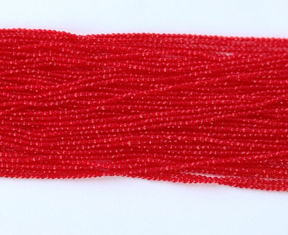 Cherry Red Faceted Hydro Beads - Vibrant Gemstone Strands for Jewelry Making