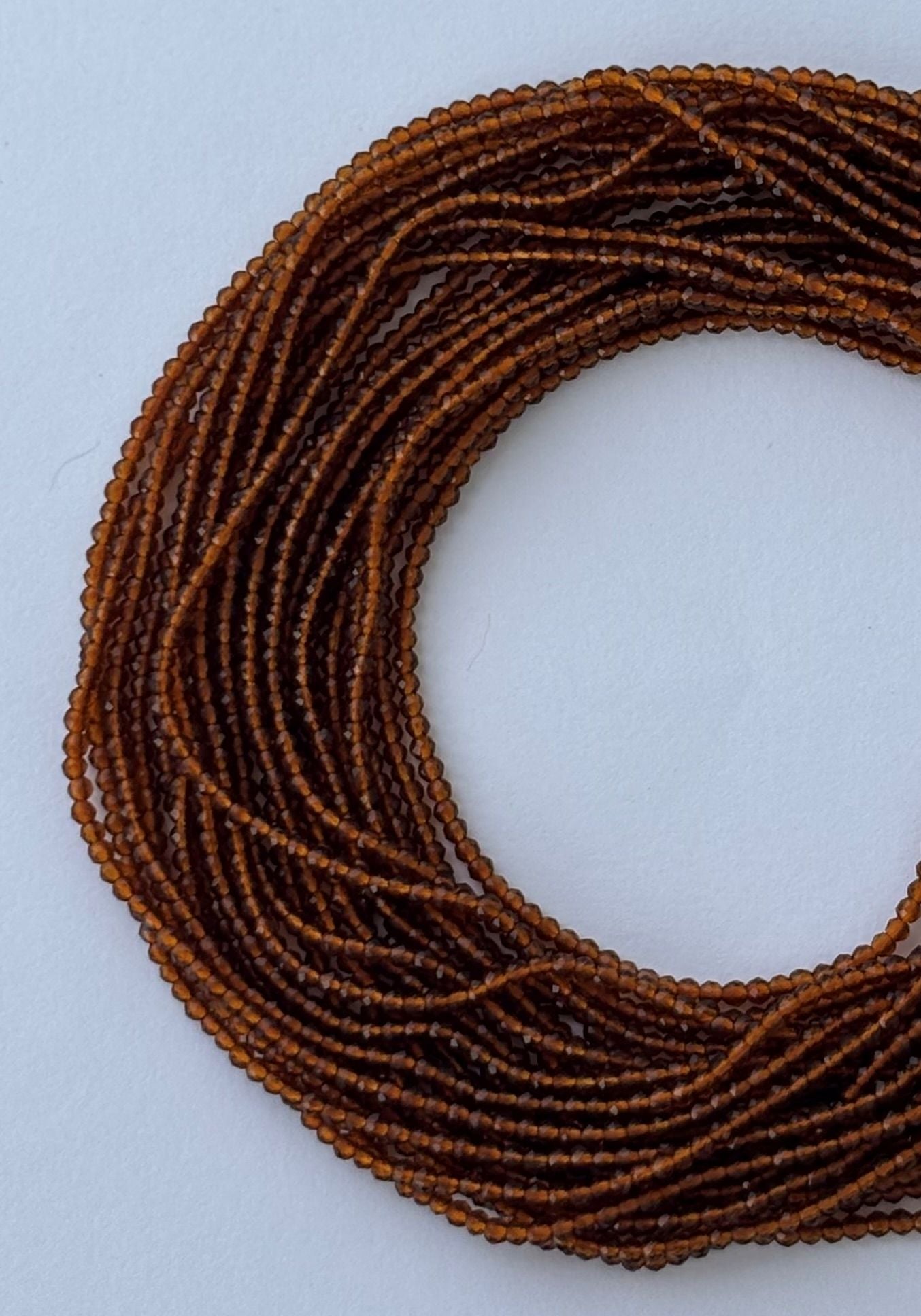 Russet Brown Faceted Hydro Beads - Vibrant Gemstone Strands for Jewelry Making