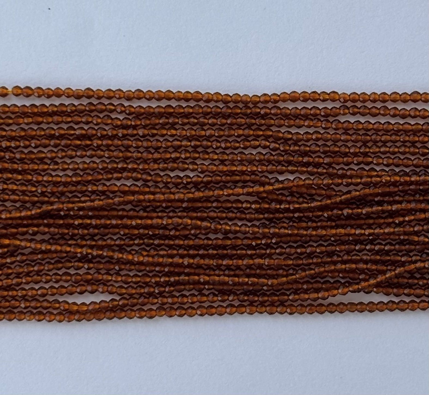 Russet Brown Faceted Hydro Beads - Vibrant Gemstone Strands for Jewelry Making
