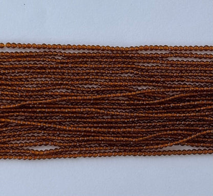 Russet Brown Faceted Hydro Beads - Vibrant Gemstone Strands for Jewelry Making