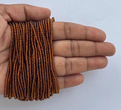 Russet Brown Faceted Hydro Beads - Vibrant Gemstone Strands for Jewelry Making