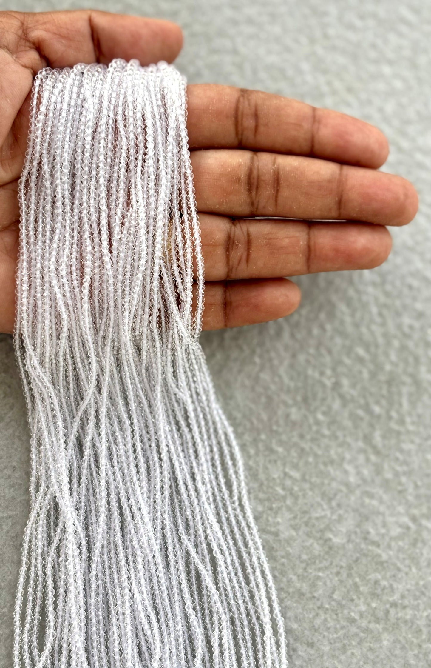 Clear White Faceted Hydro Beads - Vibrant Gemstone Strands for Jewelry Making