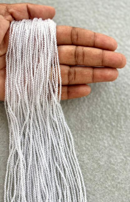 Clear White Faceted Hydro Beads - Vibrant Gemstone Strands for Jewelry Making