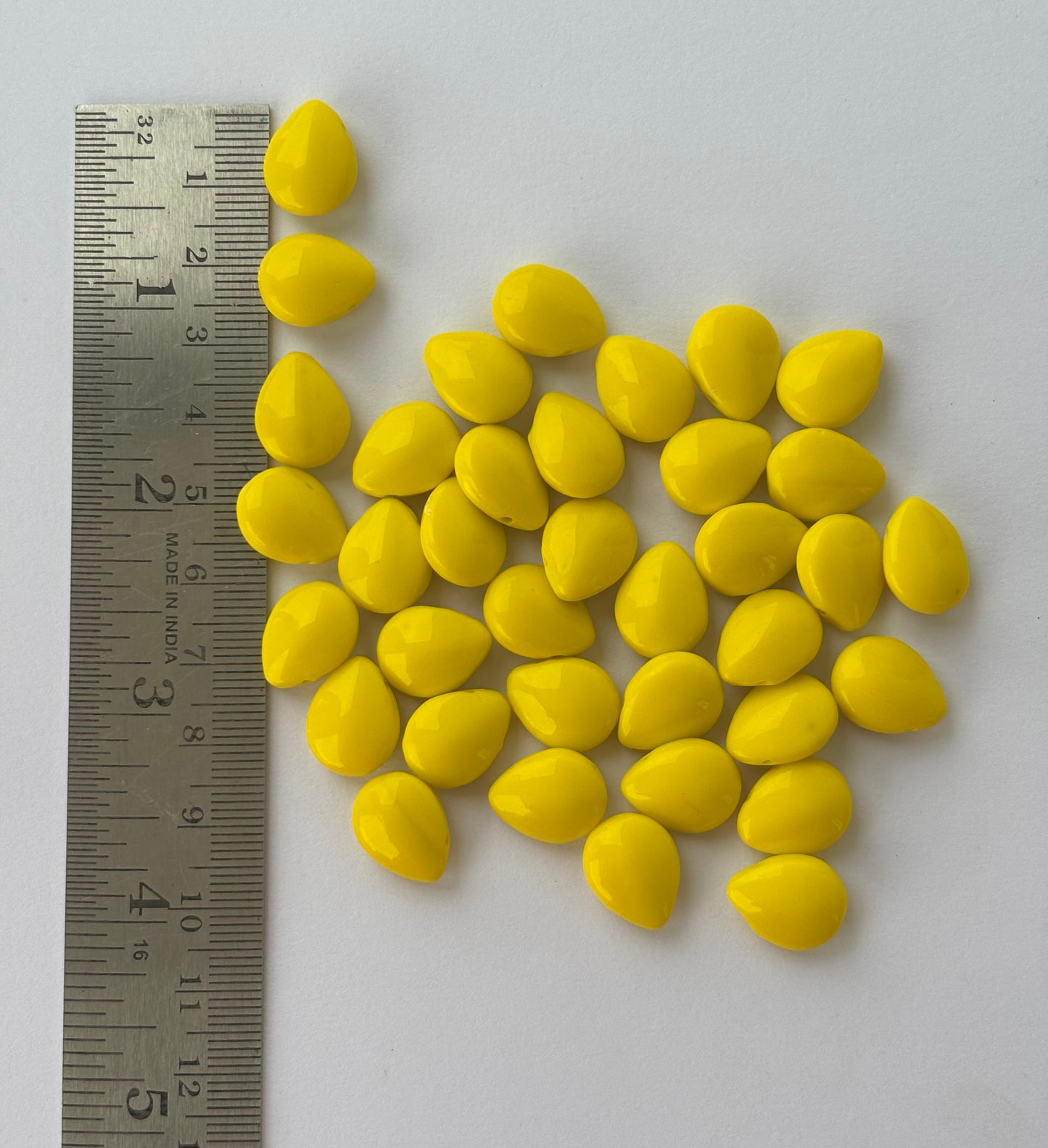 Smooth Teardrop Shaped Yellow Pip Beads