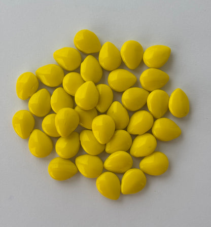 Smooth Teardrop Shaped Yellow Pip Beads