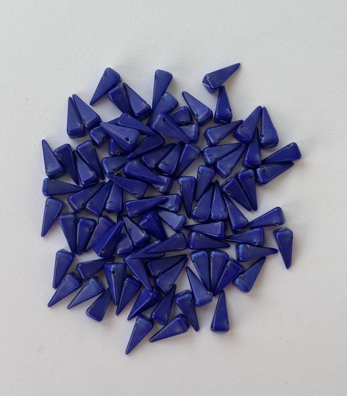 Unique Geometric Blue Pyramid Spike Beads